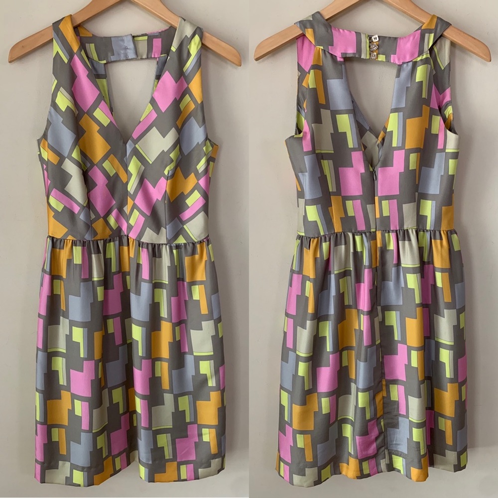 Milly Silk Geometric Dress